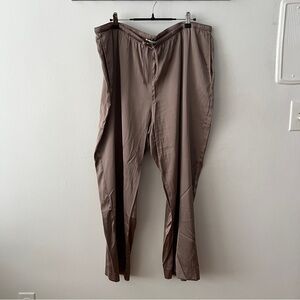 Abercrombie & Fitch Satin Beige Wide Leg Pants
